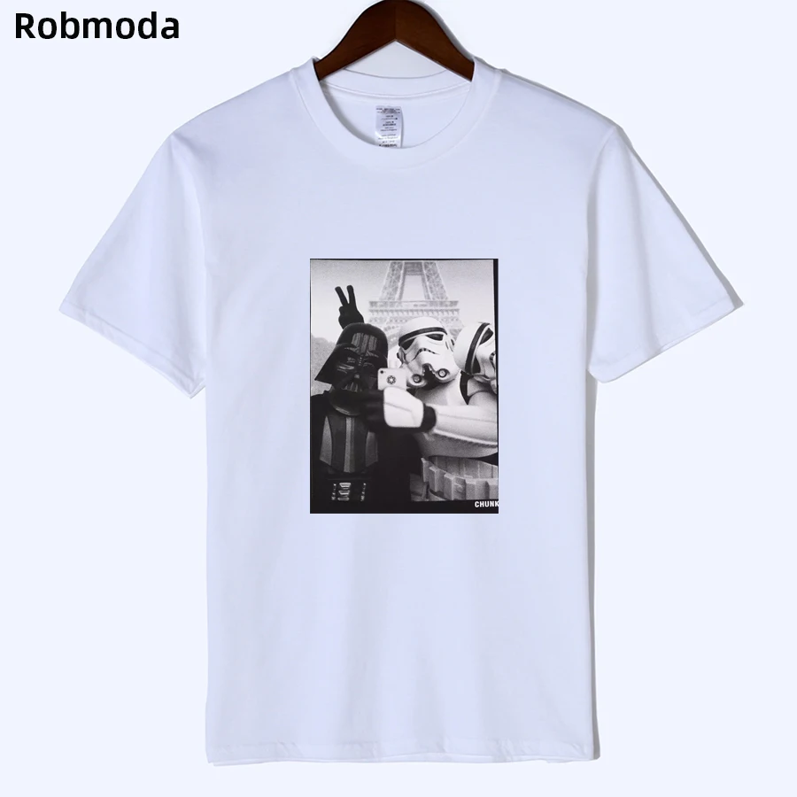 Дарт Вейдер Звездные войны джедай селфи Штурмовик забавная Мужская футболка подарок на день рождения Harajuku модная Классическая хлопковая Удобная футболка - Цвет: white 6