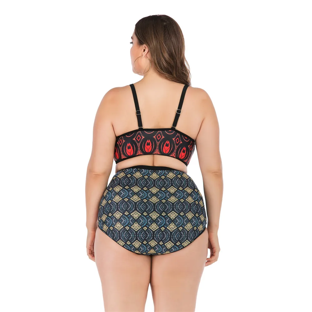New Plus Size Swimwear Women Bikinis High Waisted Swimming Suit Bikini Set Push Up Print Large Female Big Breasts Swimsuit L-4XL New Plus Size Swimwear Women Bikinis High Waisted Swimming Suit Bikini Set Push Up Print Large Female Big Breasts Swimsuit L-4XL