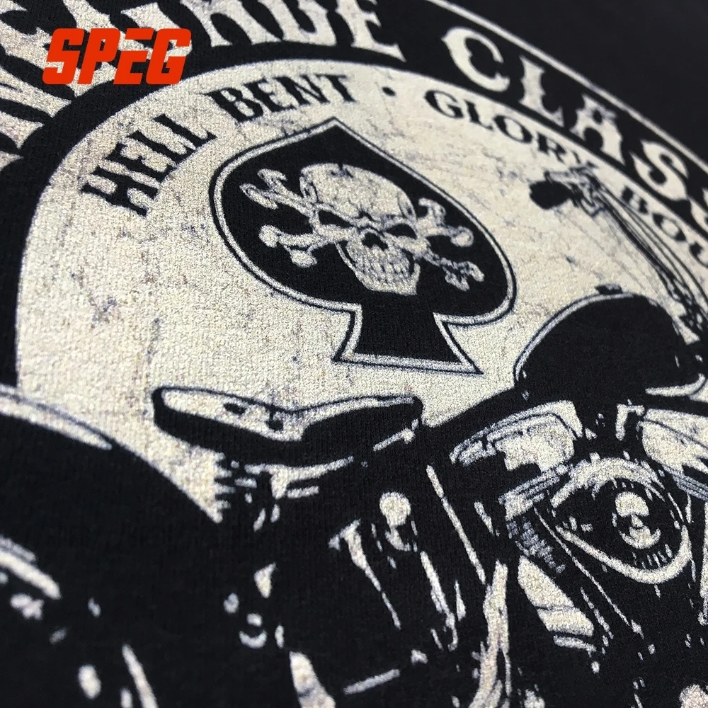 Винтажная футболка для мотоцикла, США, тяжелый металл, мужские футболки, круглый вырез, топ, короткий рукав, хлопок, размера плюс, Ретро футболка