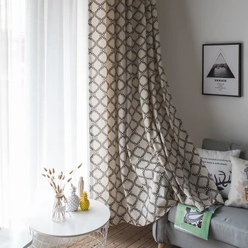 

Lantern Print Curtains For Living Room Bedroom Cotton Linen For Modern Curtains Drapes Panel Windows Luxury Blackout Kitchen