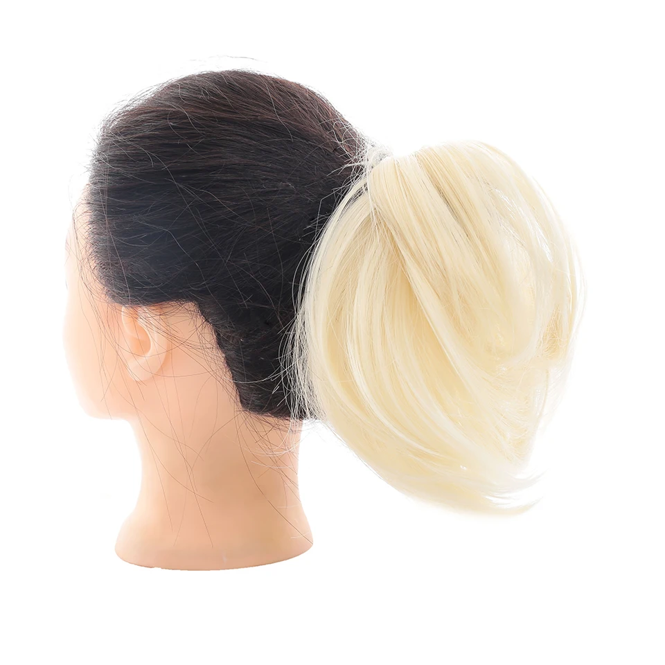DIFEI синтетический парик Резиновая лента curley hairbun пончик грязный шиньон для женщин 10 цветов наращивание волос булочка - Цвет: 613