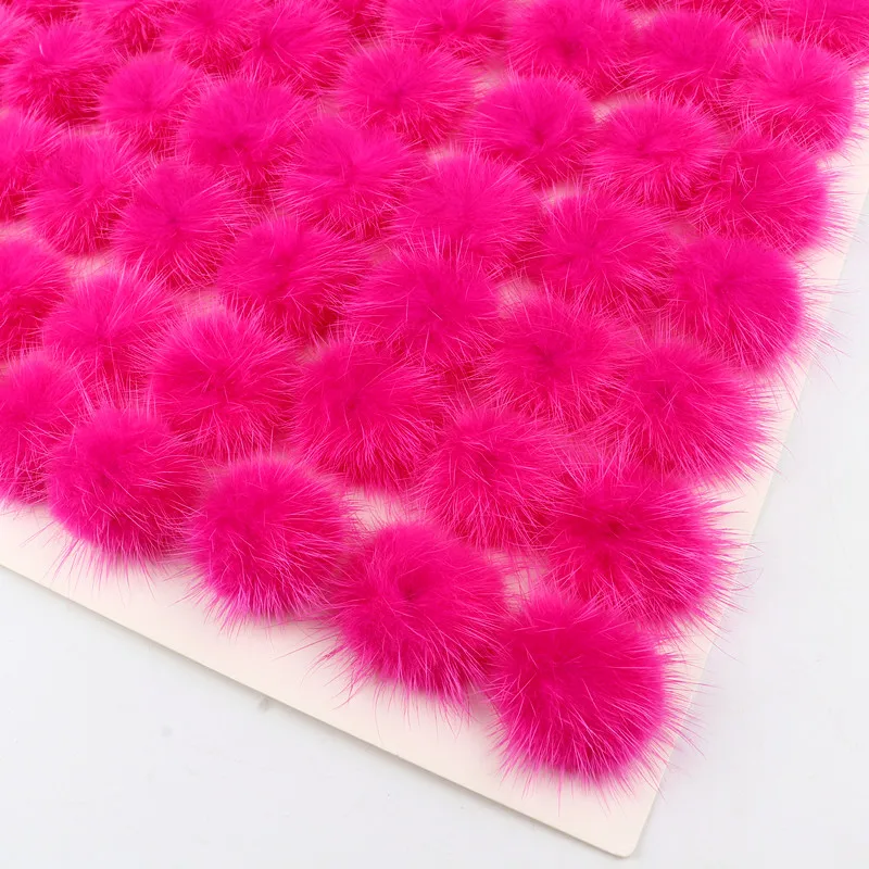 Jewelry Making Supplies Craft Supplies Pom Poms Craft Supplies 3cm Mink Pom Poms Fluffy Keychain Hair Accessories Earrings Sandals Household Furry Handmade DIY Material Accessories 5/10 Pcs