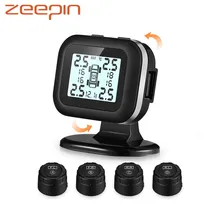 ZEEPIN C120 автомобильная система контроля давления в шинах Универсальный USB TPMS в реальном времени с 4 внешними датчиками регулируемый угол