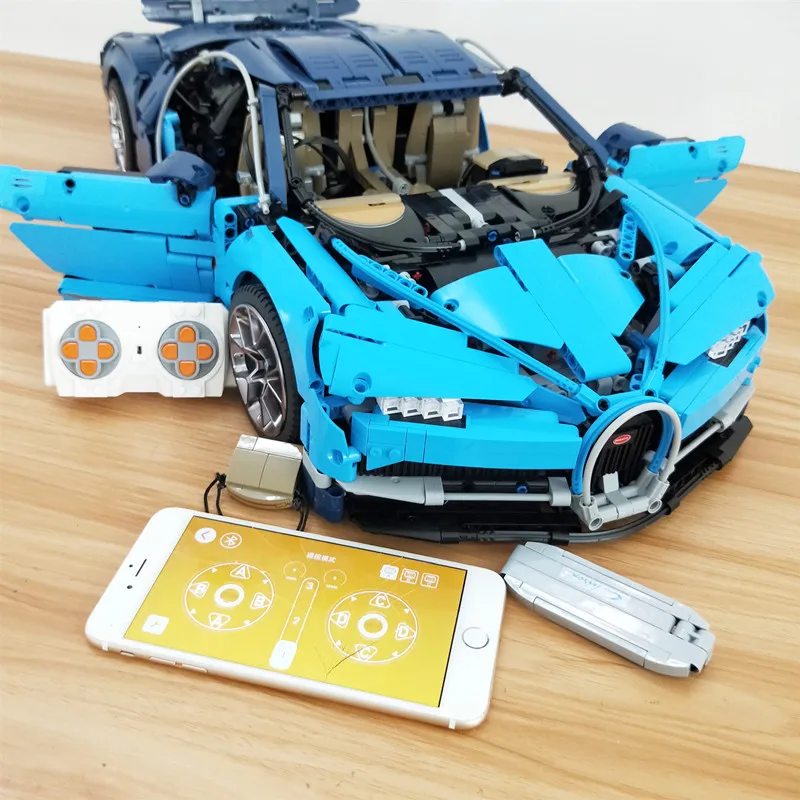 Bugatti чугун модификация приложение RC двигатель совместимый IEGOset 42083 20086 technic MOC гоночный автомобиль строительные блоки игрушки подарки