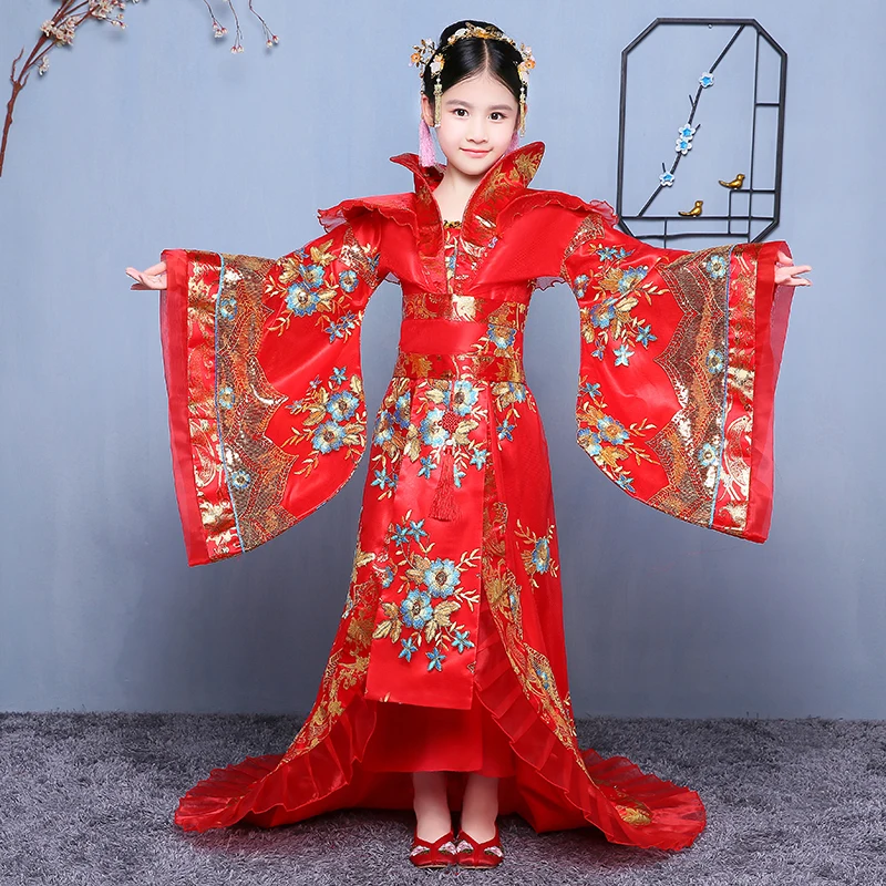 Детский костюм Hanfu для танцев выступлений новинка осень и зима девочек Династия