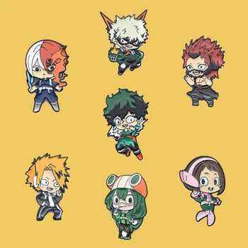 

PC988 Wholesale 10pcs/lot Anime Boku No Hero Academia Lapel Pin Fashion Brooches Badges Denim Clothes Bag Pins Gift For Friends
