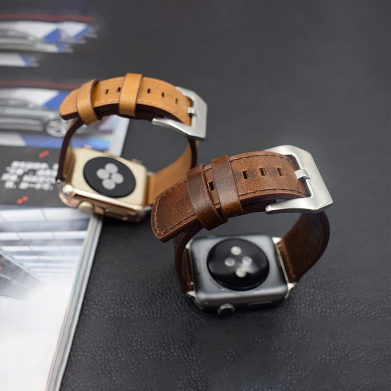 Для Apple Watch серии 4 Винтаж натуральная кожа ремешок для часов 40/44 мм, 38 мм/42 мм Браслет для Apple iWatch серии 3/2/ремешок для часов