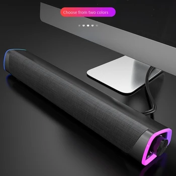 

3D Surround Soundbar Bluetooth 5.0 Speaker Wired Computer Speakers Stereo Subwoofer Sound Bar for Laptop PC Theater TV