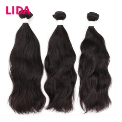 LIDA Brazilian Human Hair Bundles Remy Human Hair Weaves Natural Wavy Hair Pieces 3 Bundle Deal