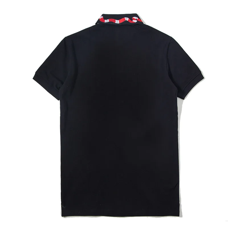 Летний топ, вышитая рубашка поло с Пчелой, Мужская брендовая Модная рубашка с коротким рукавом и отложным воротником, мужские Поло, Ropa Hombre Verano B33