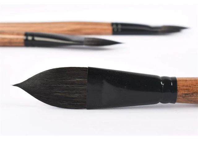 Escoda 1510 Optimo Perla Series Cat Tongue Watercolor Brush ,white Toray  Synthetic, Filbert, Grey