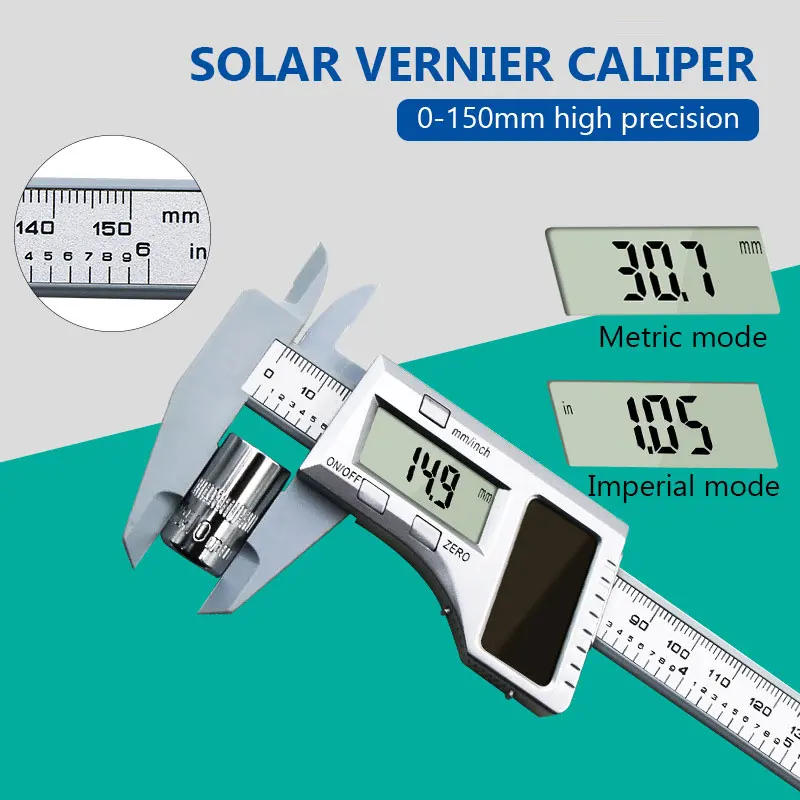 Штангенциркуль Vernier Серебряный Прочный инструмент Солнечный суппорт пластиковый суппорт скользящий Калибр измеритель Масштаб 0-150 мм набор инструментов запчасти гаджет