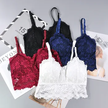 

ATHVOTAR Sexy Lace Tube Top Women Bra Tops Wireless Camisole Lingerie Slim Short Comfortable Underwear Top