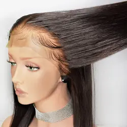 13*4 Длинные прямые человеческие волосы на кружеве парики для черных женщин бразильские волосы remy Предварительно сорванные парик с