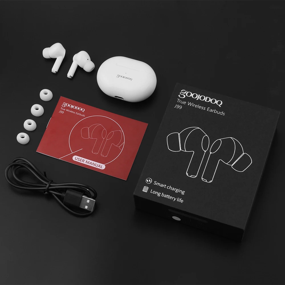 Goojodoq真ワイヤレスイヤフォンtws Bluetoothイヤホン5 0充電器ボックススポーツイヤーフックのbluetoothヘッドフォンiphone Xiaomi Aliexpress Consumer Electronics