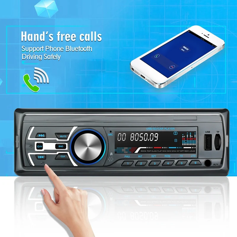 Автомобильный MP3-плеер, автомагнитола, 1 DIN, USB, быстрая зарядка, Bluetooth, громкая связь, цифровой медиаплеер, 4X25 Вт, fm-радио, поддерживает IOS и Android