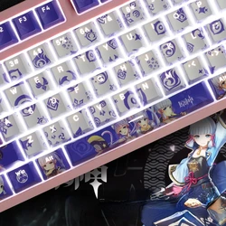 Japonês dos desenhos animados menina teclado pbt keycaps 104 teclas de teclado mecânico cherry perfil personalizado anime tintura subbed mx interruptor chave boné