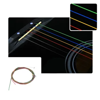 

Guitar String Multiple Color 1-6 E B G D A E Rainbow Colorful Firm Copper Alloy Guitar Strings Set for Acoustic Guitar Equipment