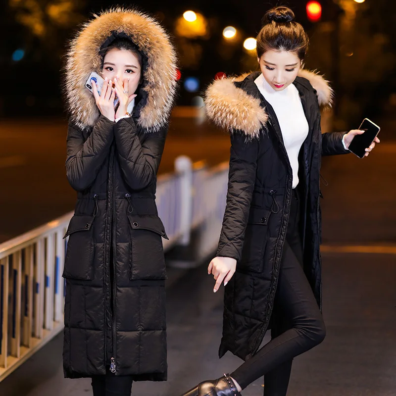 black. camel fur Белый плюс размер длинное женское зимнее пальто с капюшоном из искусственного меха женский черный над размером d парка розовый большой размер Стеганое пальто верхняя одежда - Цвет: black. camel fur