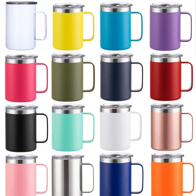 Stainless Steel Coffee Mugs Handle  Stainless Steel Tumblers Double-layer  - 12oz - Aliexpress