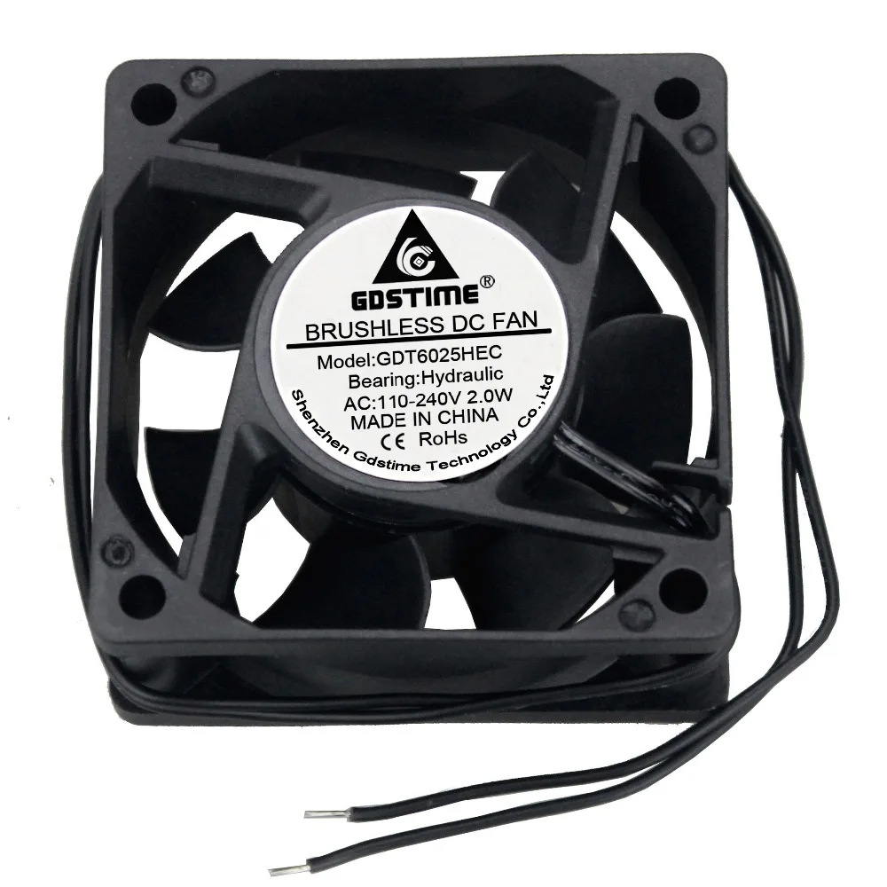1 шт. Gdstime EC 60 мм 6025 бесщеточный вентилятор осевой AC 110 в 115 в 120 в 220 в 230 в 240 В двойной гидравлический осевой вентилятор