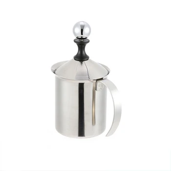 

Steel Milk Beater Coffee Milk Brewing Cup 600Ml Milk Foam Machine Manual Milk Frother Coffee Equipment