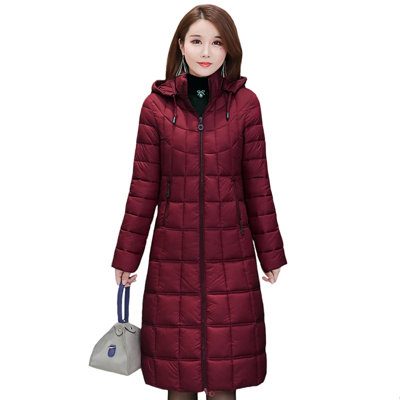 New Winter Jackets Women Plus Size 4XL Casual Hooded Warm Cotton Padded Coat Female Long Down Jacket Women Parkas Outerwear