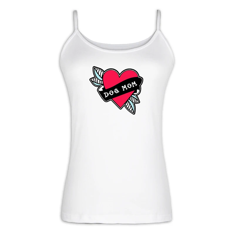 iaSingletS2251W Собака надписи MOM LOVE Heart футболки с надписью «I LOVE My Boyfriend Karma Place для грех сексуальные дамские, женские жилет из джерсовой ткани детский комбинезон из хлопка, топы на лямках - Цвет: iaSingletS2251W