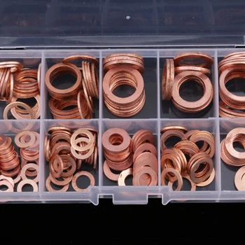 

200pcs Diesel Injector Washer Gasket Assortment Installation Kit Set Box