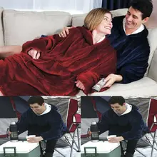 Женское, Дамское одеяло, пижама с капюшоном, с рукавами и карманами, мужская, для взрослых, одежда для сна