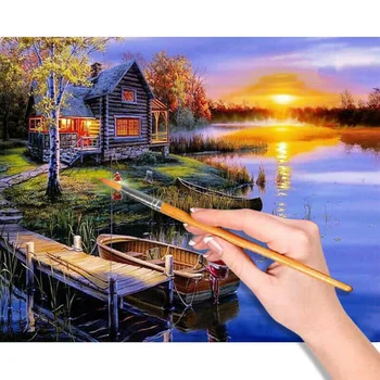 

40*50cm DIY Paint By Numbers For Adults DIY Oil Painting Kit - Countryside Durable And Practical To Use