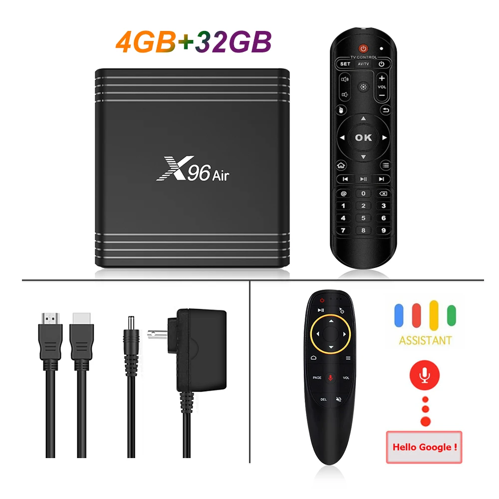 4GB32GB Add G10S ТВ-приставка X96 Air Amlogic S905X3 mini Android 9,0 4 Гб 64 ГБ 32 ГБ wifi 4K 8K 24 кадров в секунду Netflix X96 Air 2 Гб 16 Гб телеприставка PK A95 - Цвет: 4GB32GB Add G10S