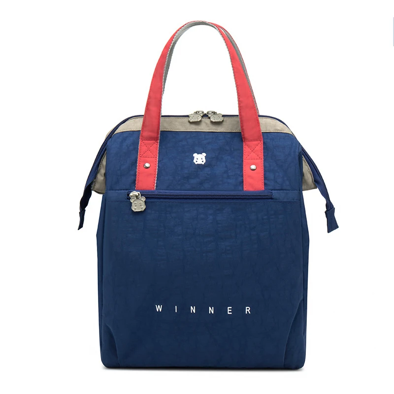 Atinfor, брендовая, водонепроницаемая, милая, утолщенная, для путешествий, портативная, большая емкость, Термосумка для обеда, сумочка - Цвет: Dark blue-L
