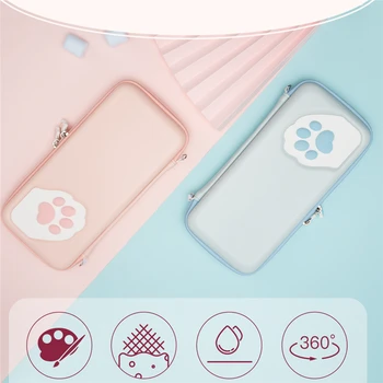 

Cute Cat Paw Carrying Case Pouch for Nintend Switch /Switch Lite Game Console Protective Storage Bag With Game Cards Slot
