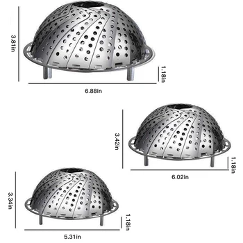 

Multifunction Stainless Steel Steamer Folding Dish Steam Basket Mesh Vegetable Expandable Magic Kitchen Tool Fruit Plate Steamer