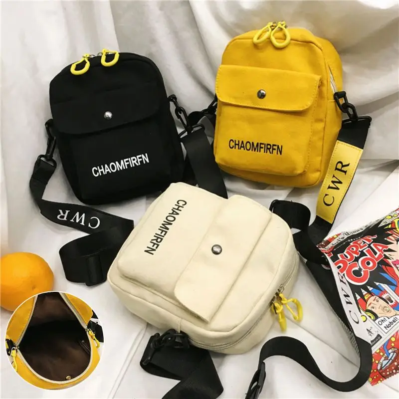 Fashion Canvas Crossbody Cell Phone Pouch Travel Purse Shoulder Bag for Unisex