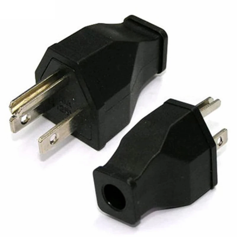 Electrical Socket Power Socket Power Cord Power Plug Connector 2PCS Black Copper American Male Female 3 Pins Power Plug Electrical AC 125V 15A US Power Cord Detachable Wiring Plug Socket