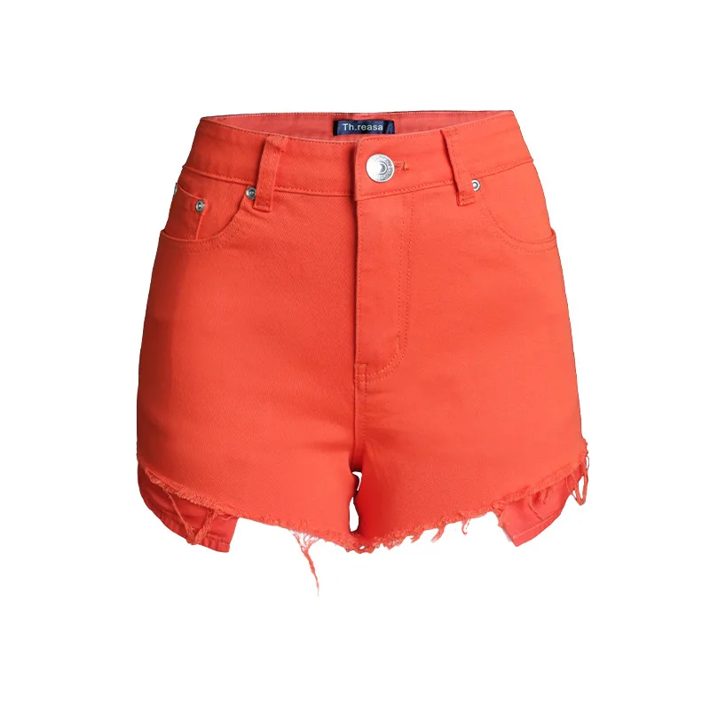 Summer Solid Color Wide Leg Shorts Women's Slim High Waist Candy Pants