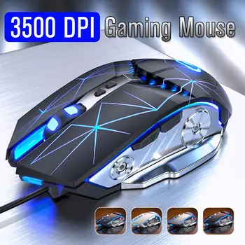 

3200DPI Wired Gaming Mouse Adjustable Optical LED Computer Mice USB Cable Silent Mouse for laptop PC