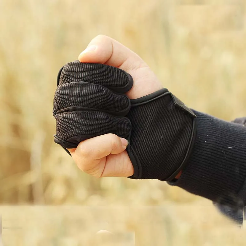 1pcs-3-Finger-Gloves-Leather-in-Black-High-Elastic-Hand-Protection-Archery-Protective-Gloves-for-Archery