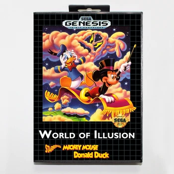 

World of Illusion starring Mickey Mouse and Donald Duck 16bit MD Game Card For Sega Mega Drive/ Genesis with Retail Box