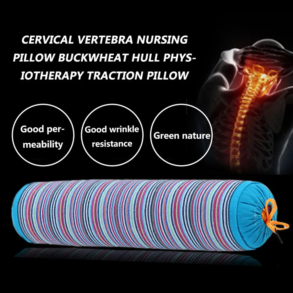 Cotton Cervical Vertebra Nursing Pillow Cotton Buckwheat Sleeping Pillows Stripe Long Throw Pillow Car Decorate