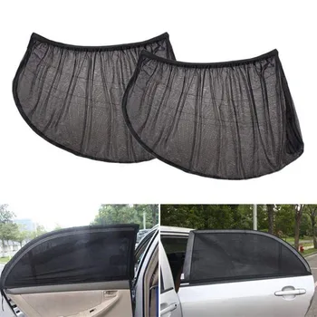 

4pcs Summer UV Protection Car Front Rear Side Window Sun Shade Anti-mosquito Car Sunshade Net Mesh Curtain for Sedan SUV MPV