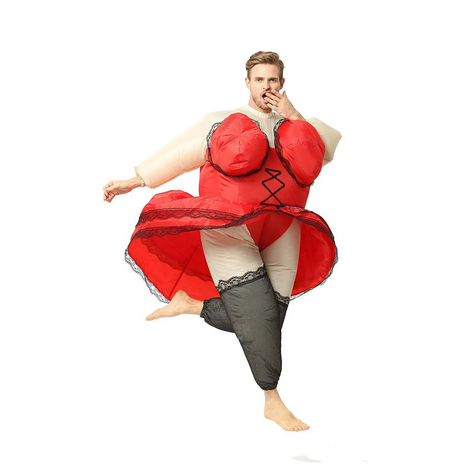 Halloween Inflatable Barmaid Lady Women Mascot Costume Suits For Adult Blow Up Suit Party Cosplay Game Outfits Dress | Тематическая