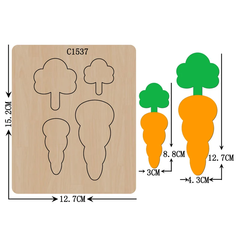 New carrot Wooden die Scrapbooking C-1537 Cutting Dies Multiple sizes | Дом и сад