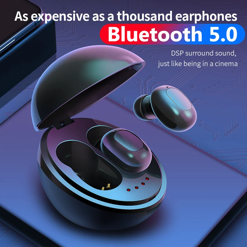 Bluetooth V5 0 Earphone Wireless Earphones Stereo Sport Wireless Earbuds Headset For iPhone Xiaomi With Charging Box