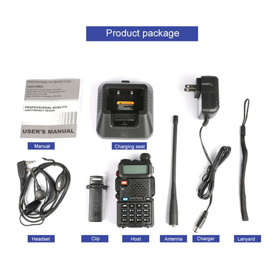 Original Baofeng UV 5R Two Way Radio Handheld Dual Band Dual Display Wireless Communication UV5R Walkie 4