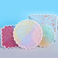 Crystal Round Coaster Silicone Molds Handmade Casting Irregular Wave Tray Coaster Moulds for Diy Resin Coaster Molds Findings