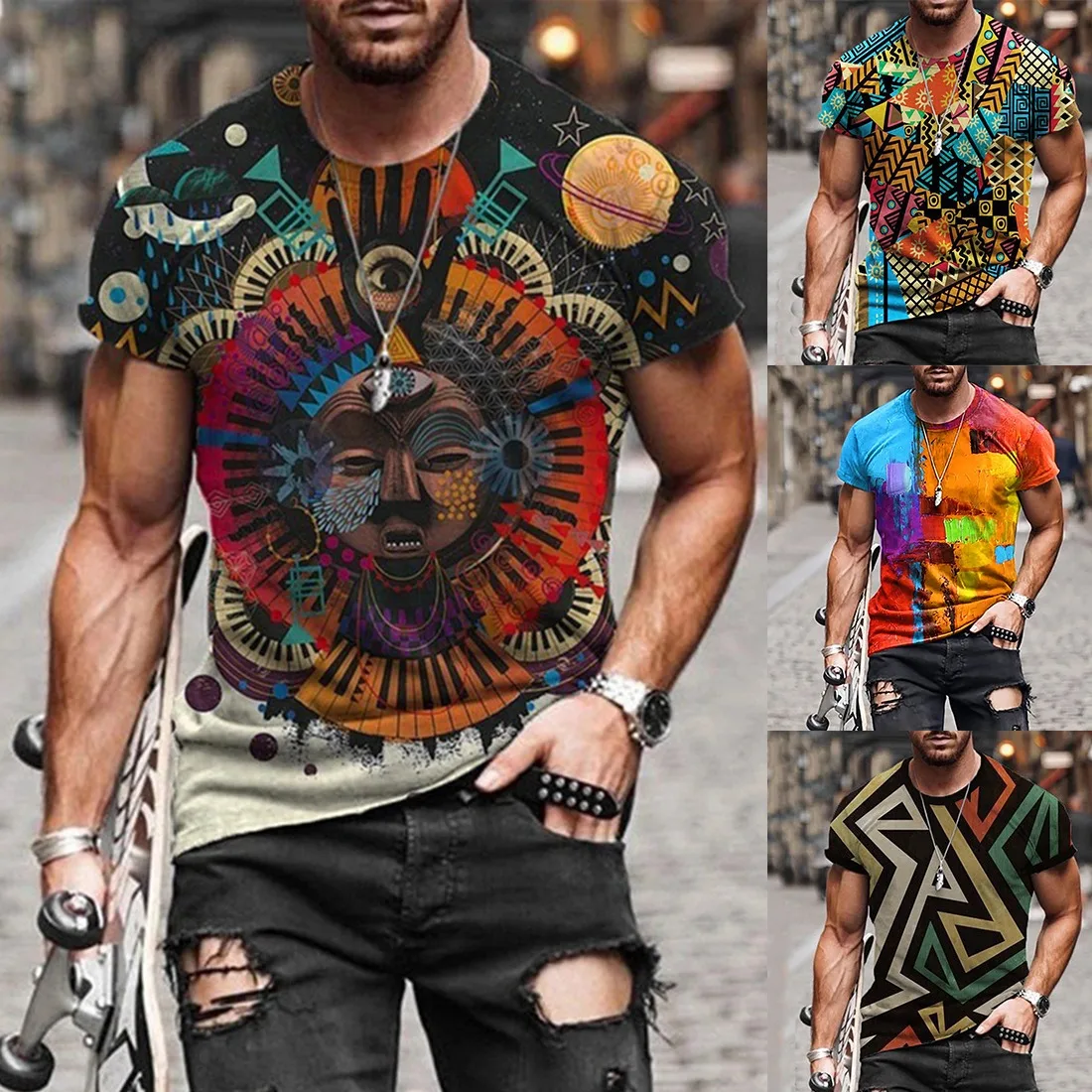 H36816fa66c154db59abe4ae7ac15b7c1s - American Flag Print Oversize T-shirt