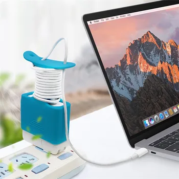 

Soft Silicone Protective Cover Anti-drop Case for Apple MacBook USB C Power Adapter 61W 96W Charger Charging Cable Organizer